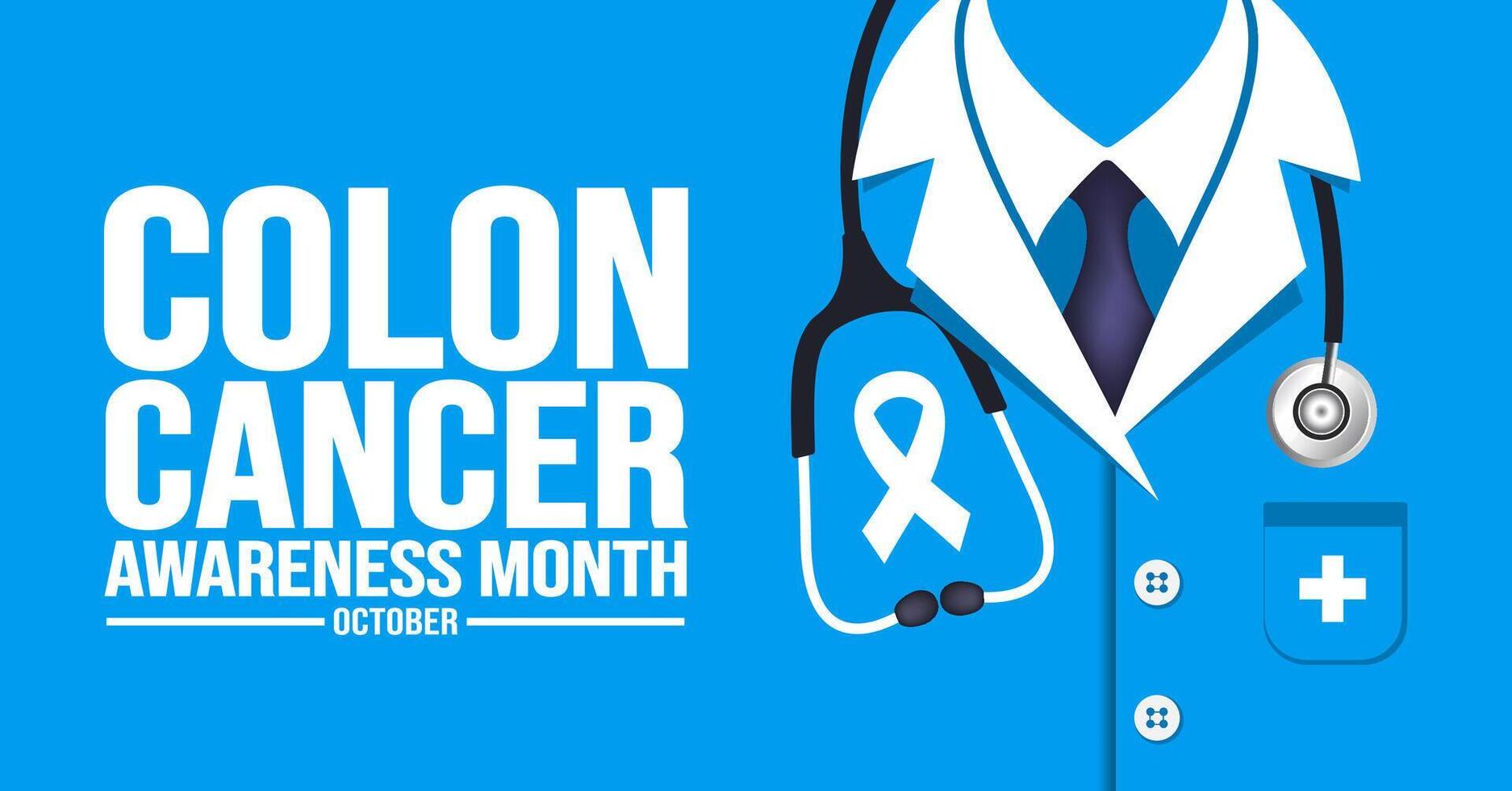 October is Colon Cancer Awareness Month background template. Holiday concept. background, banner, placard, card, and poster design template with text inscription and standard color. vector