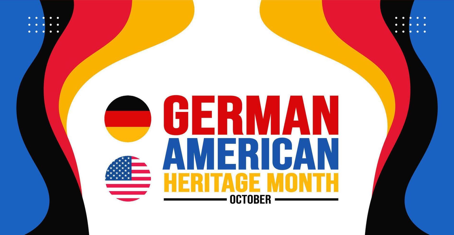 October is German American Heritage Month background template. Holiday concept. background, banner, placard, card, and poster design template with text inscription and standard color. vector