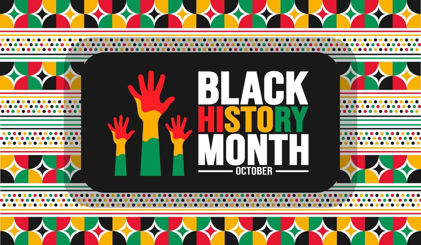 Black History Month background template Celebrated in October and February United States, Canada, Great Britain, Africa, Uk, Ireland. use to book cover, banner, placard, card, and poster. vector