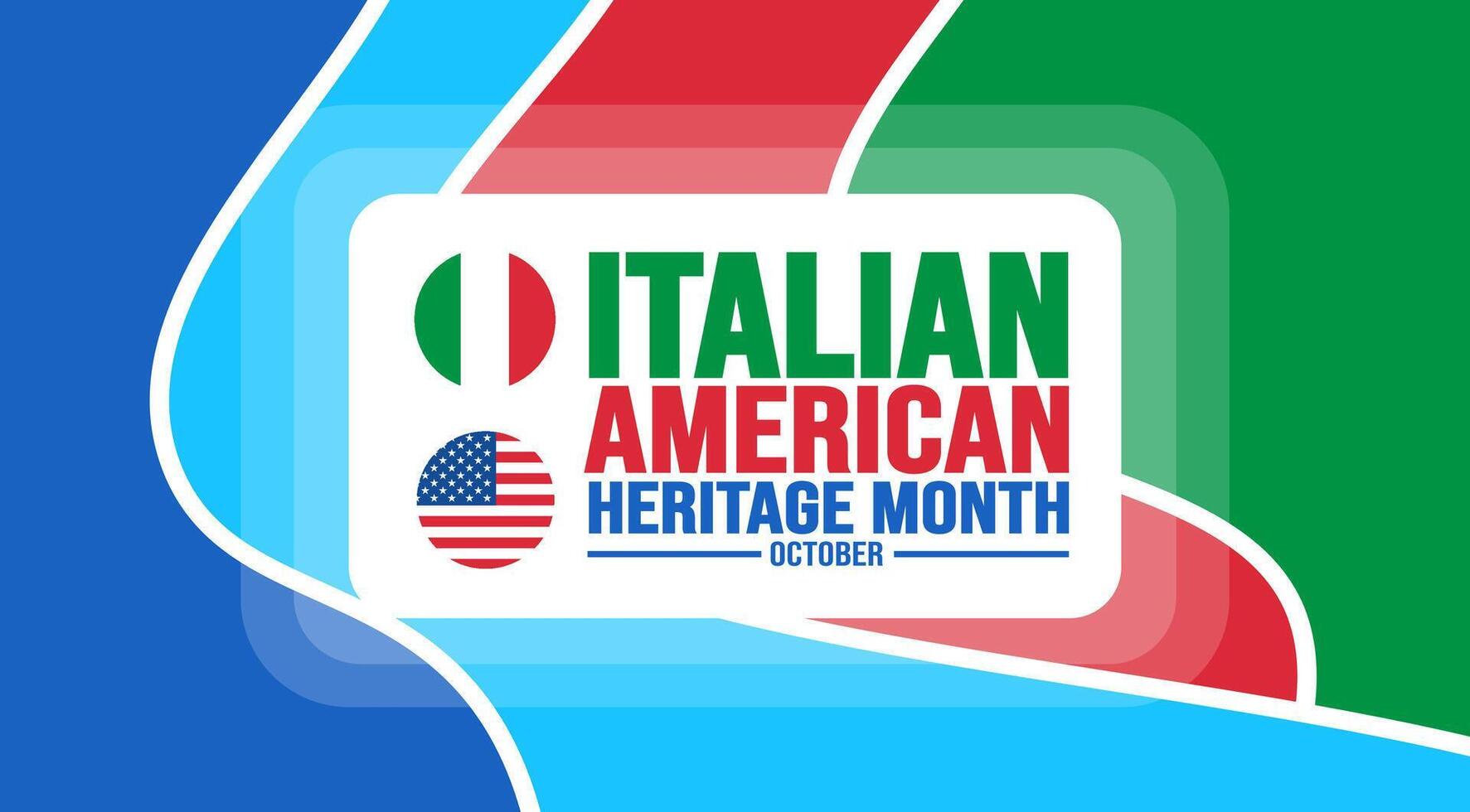 octubre es italiano americano patrimonio mes antecedentes modelo. fiesta concepto. fondo, bandera, cartel, tarjeta, y póster diseño modelo con texto inscripción y estándar color. vector