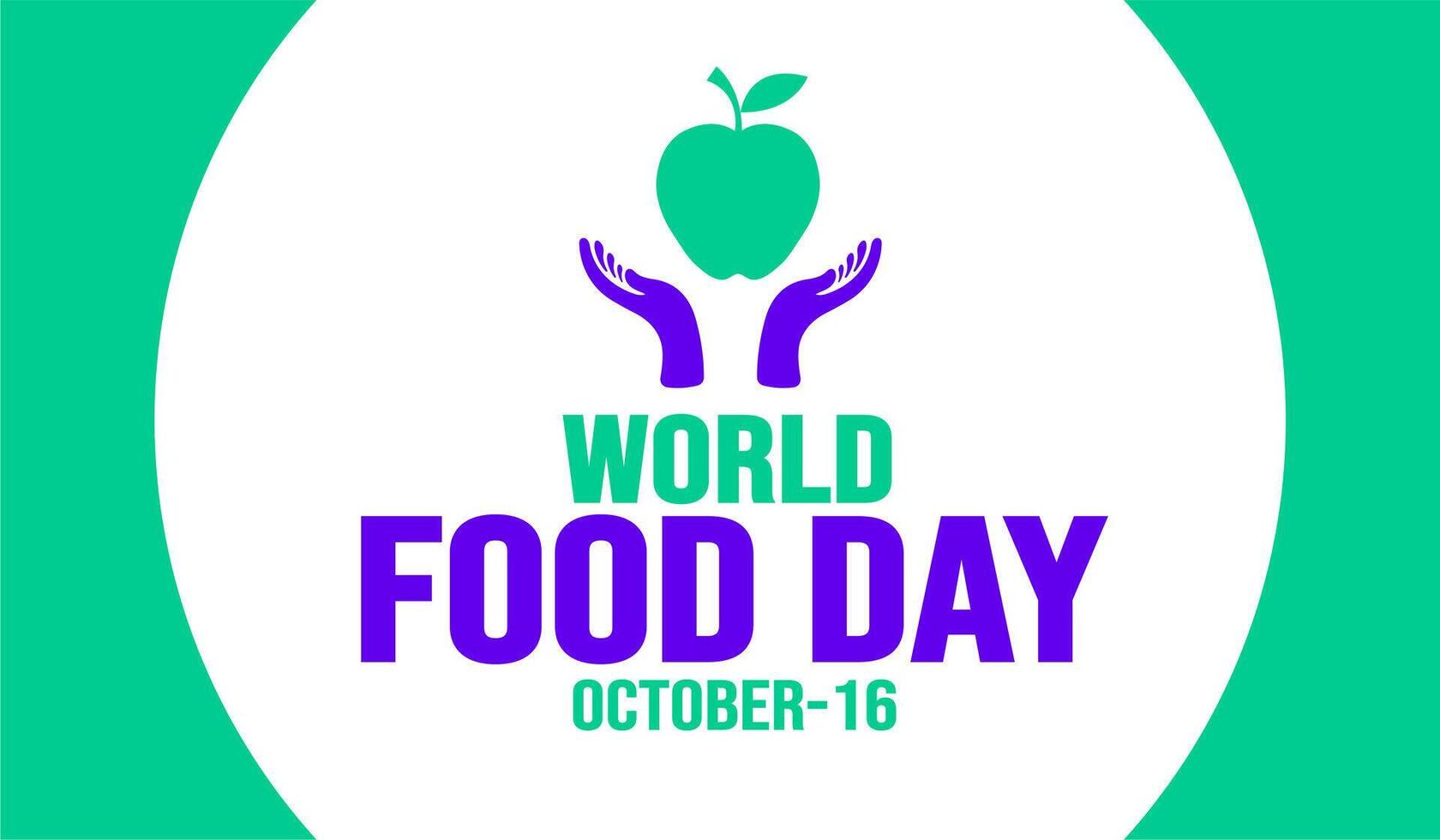 October is World Food Day background template. Holiday concept. background, banner, placard, card, and poster design template with text inscription and standard color. vector illustration.