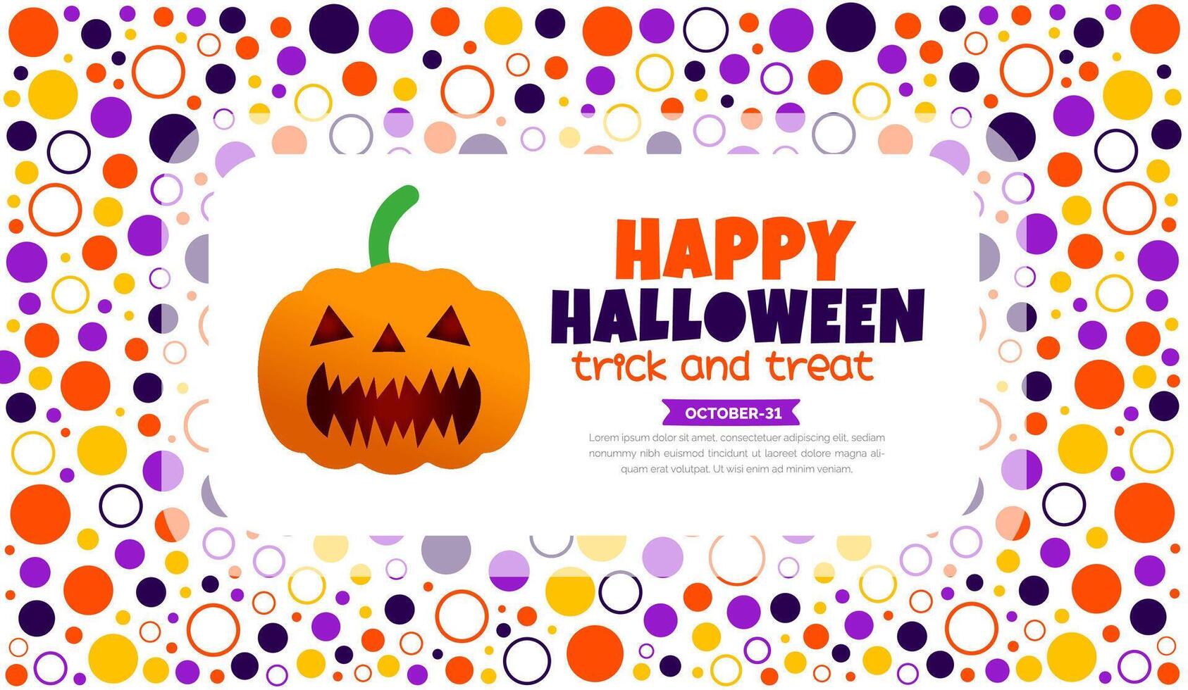 31 October happy Halloween pattern background design with pumpkins. use to background, banner, placard, party invitation card, book cover and poster design template. vector