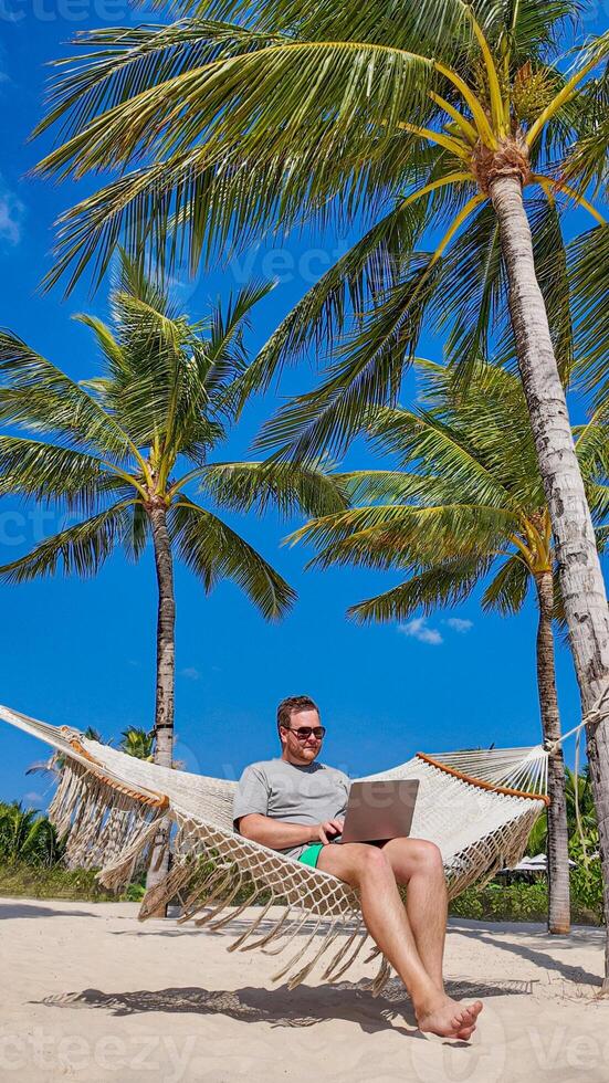 Remote Work Paradise, Hammock Office Bliss photo