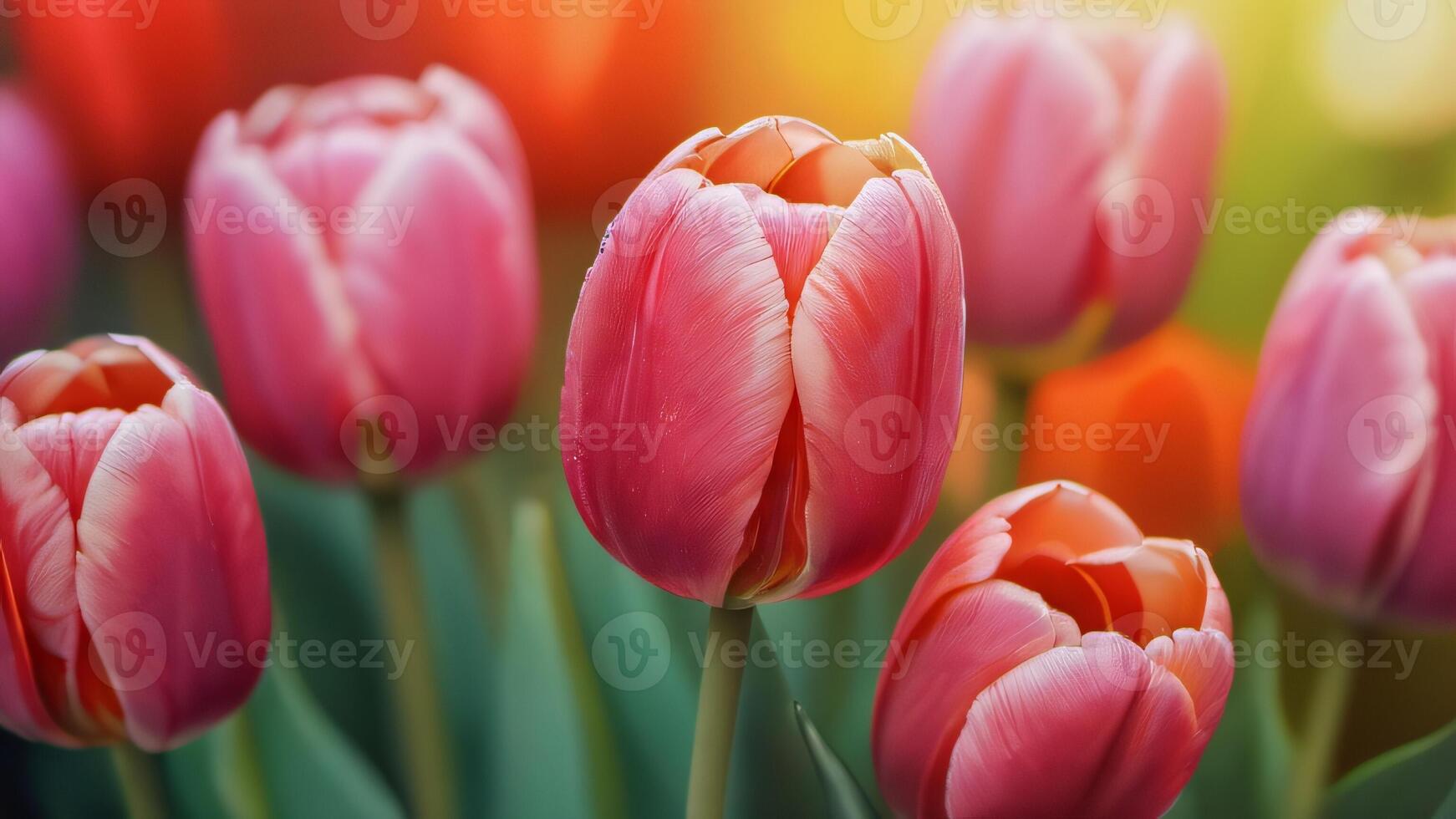 AI generated Photo Of Tulip Flower Background Watercolor Painting. AI Generated