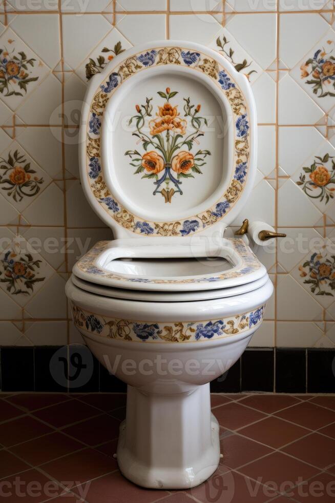 AI generated Decorative toilet interior design photo