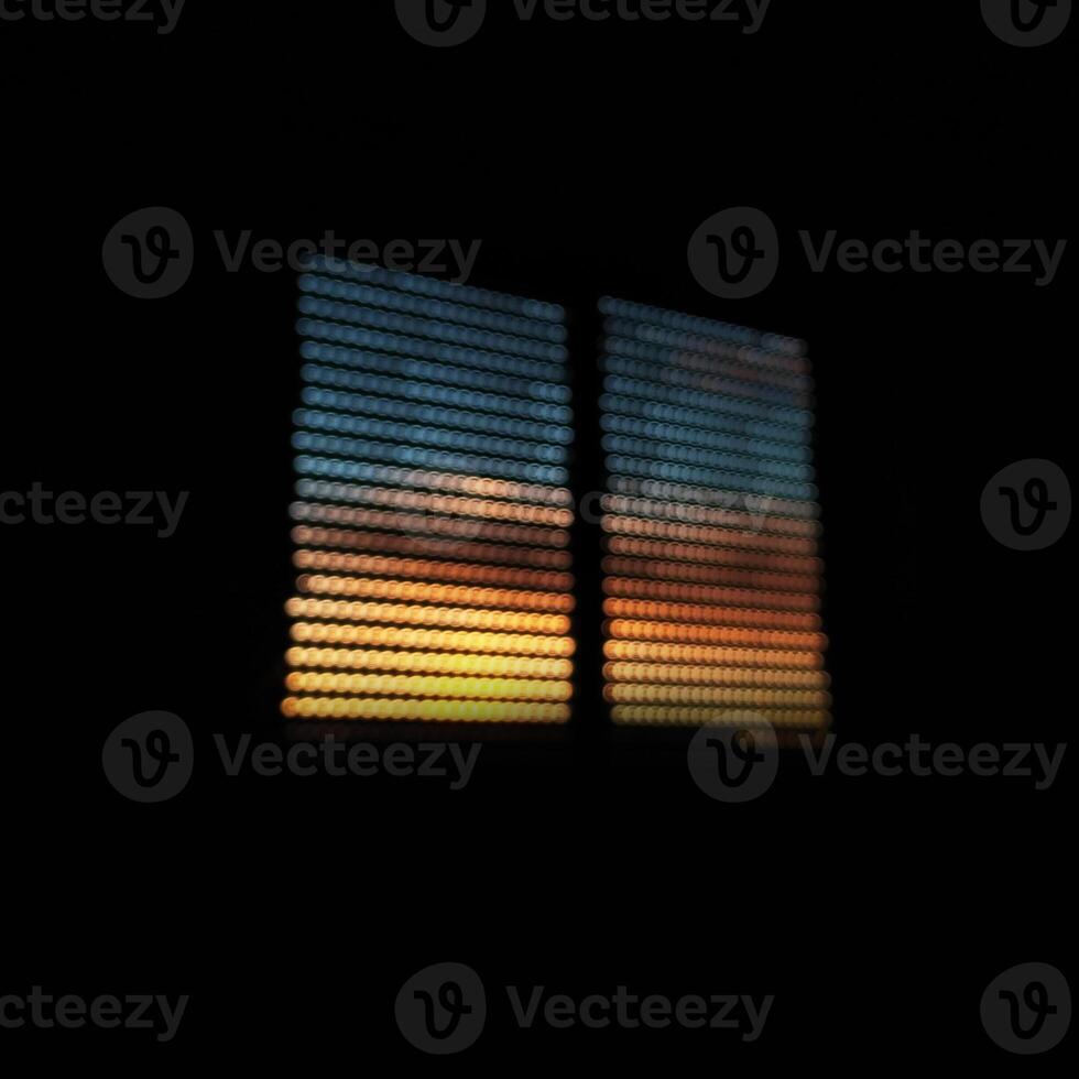 A Window With Blinds in the Dark Ukraine Flag photo