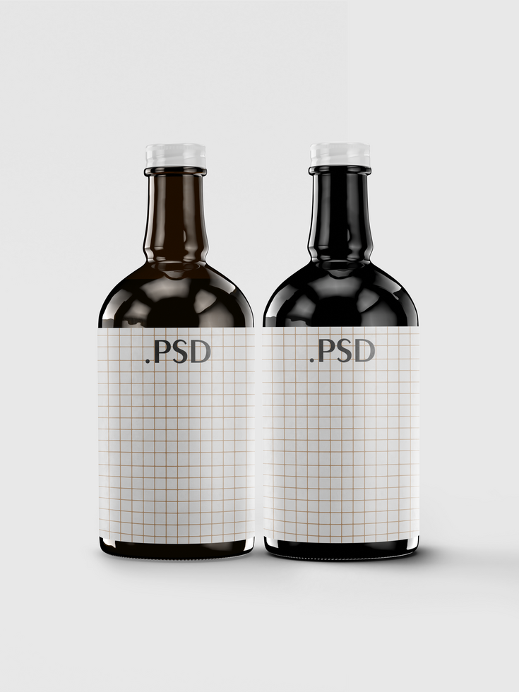 Bier Flasche spotten oben mit leer Etikette Weiß Farbe und realistisch machen. Bier Flasche isoliert auf Weiß Hintergrund 3d Rendern Illustration psd