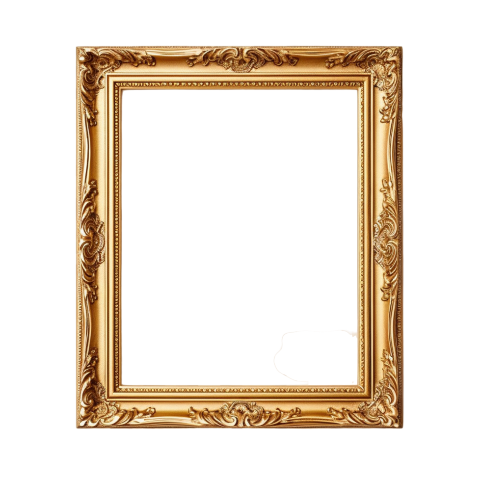 AI generated Frames Mirror Painting Wood Gold leaf png