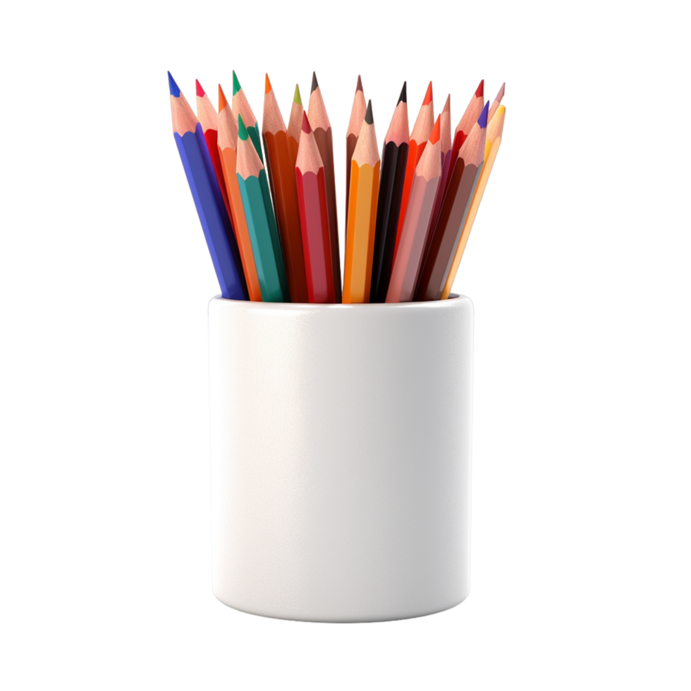 AI generated White holder for pencils png