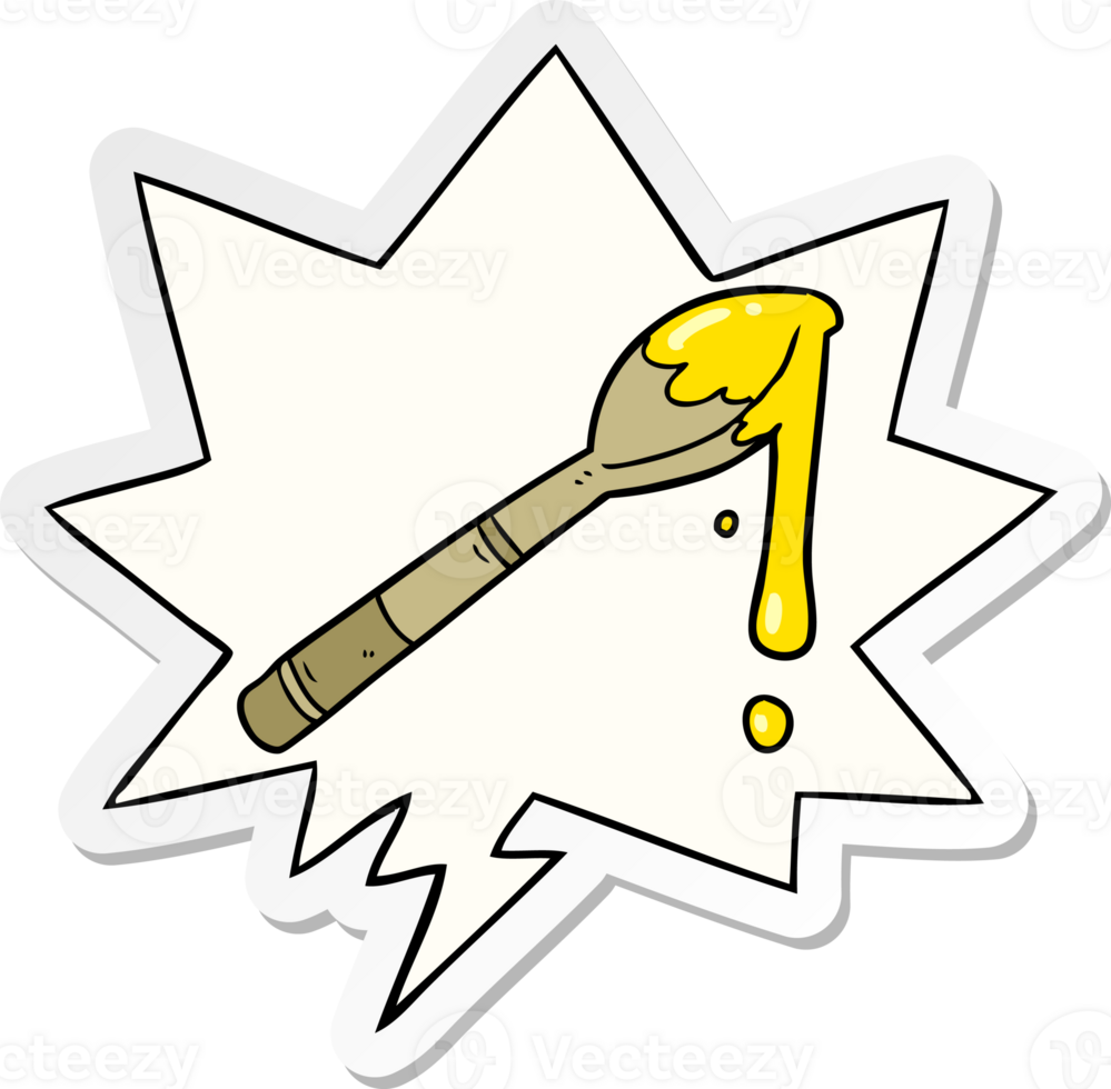 cartoon spoonful of honey with speech bubble sticker png