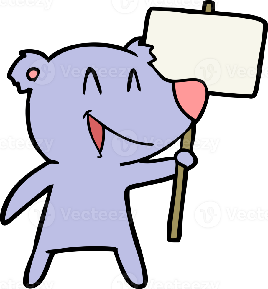 protester bear cartoon png