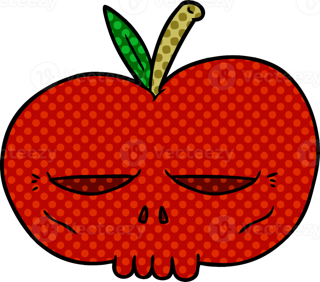 cartoon spooky skull apple png