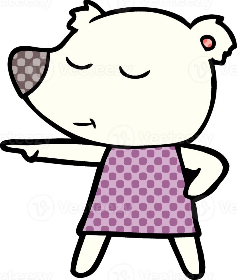 cartoon polar bear wearing dress png