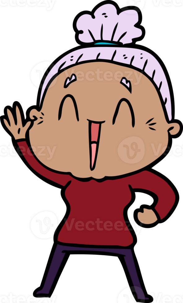 cartoon happy old lady png