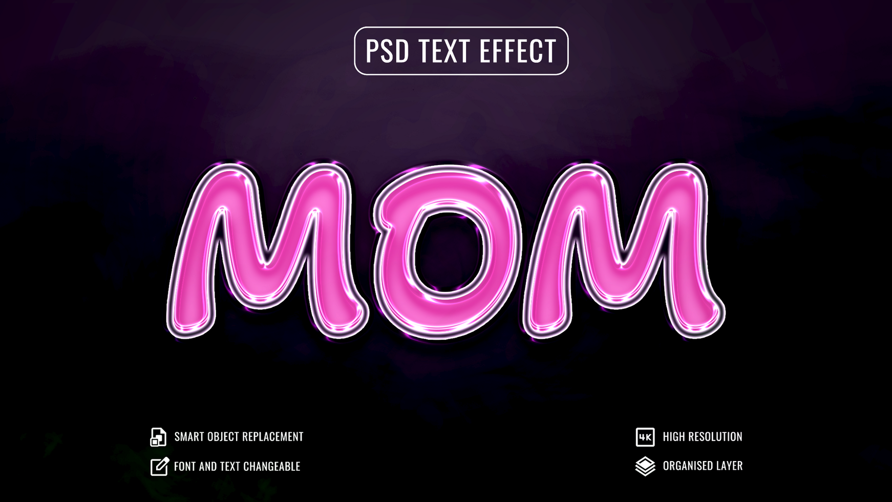 3d romantic mothers day editable text effect psd