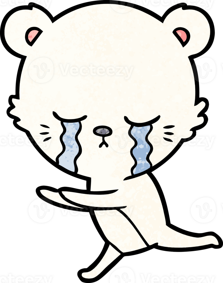 sad little polar bear cartoon png