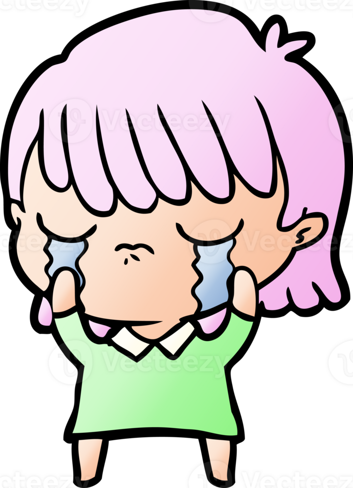 cartoon woman crying png