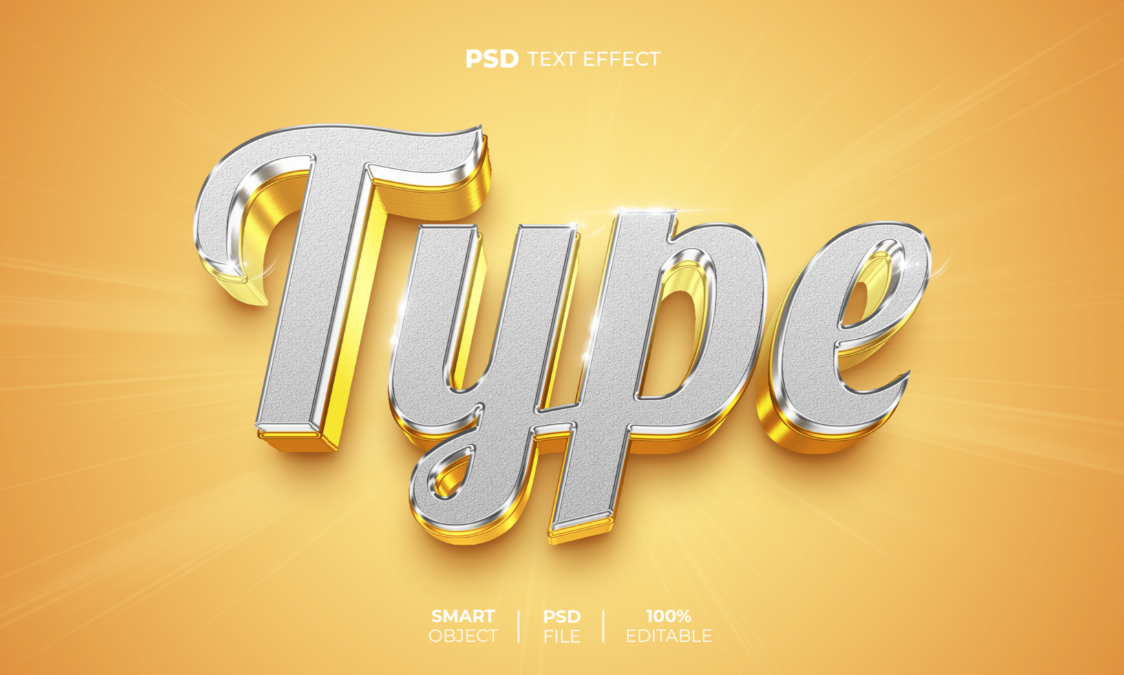 Type 3D editable text effect psd