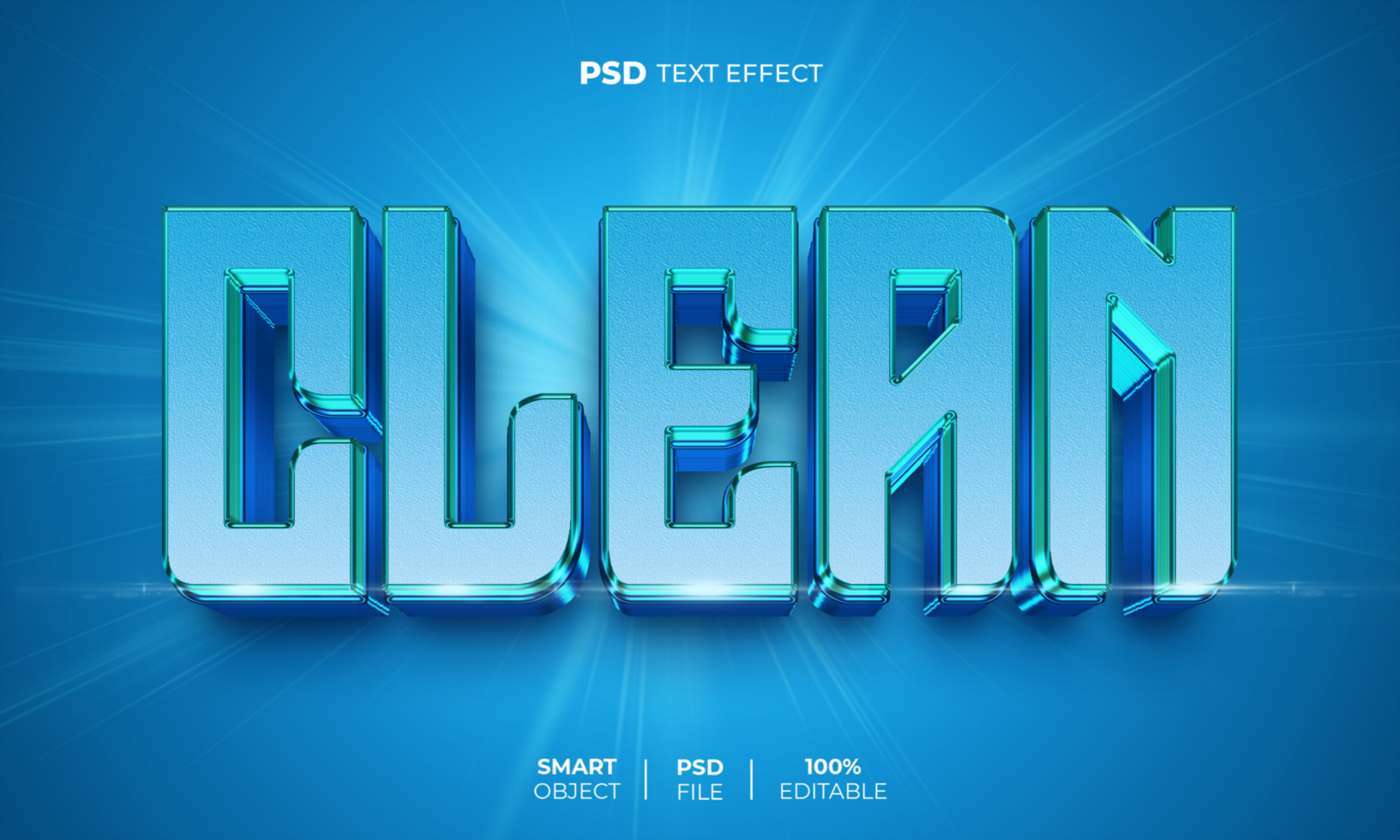 Clean 3D editable text effect psd