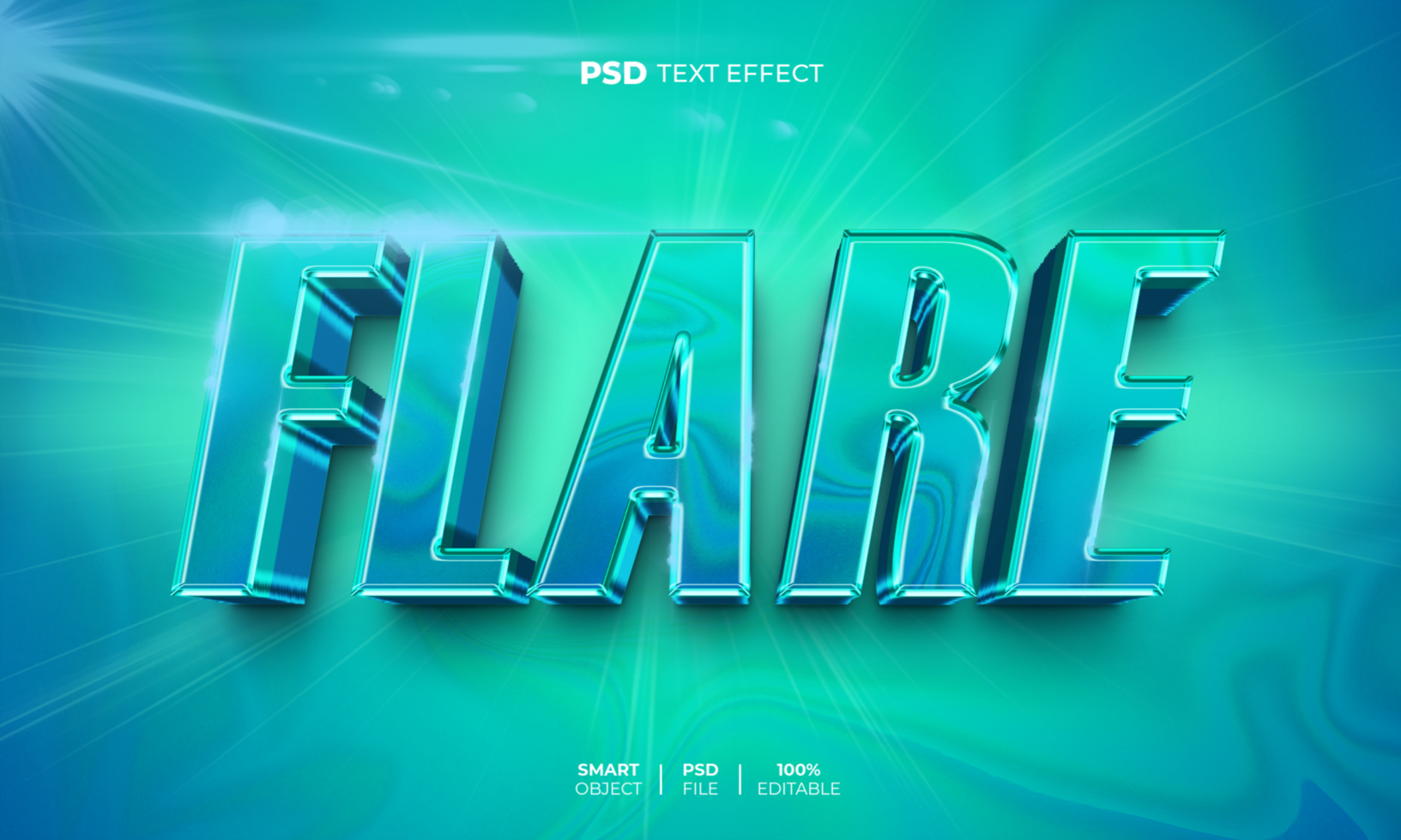 Flare 3D editable text effect psd