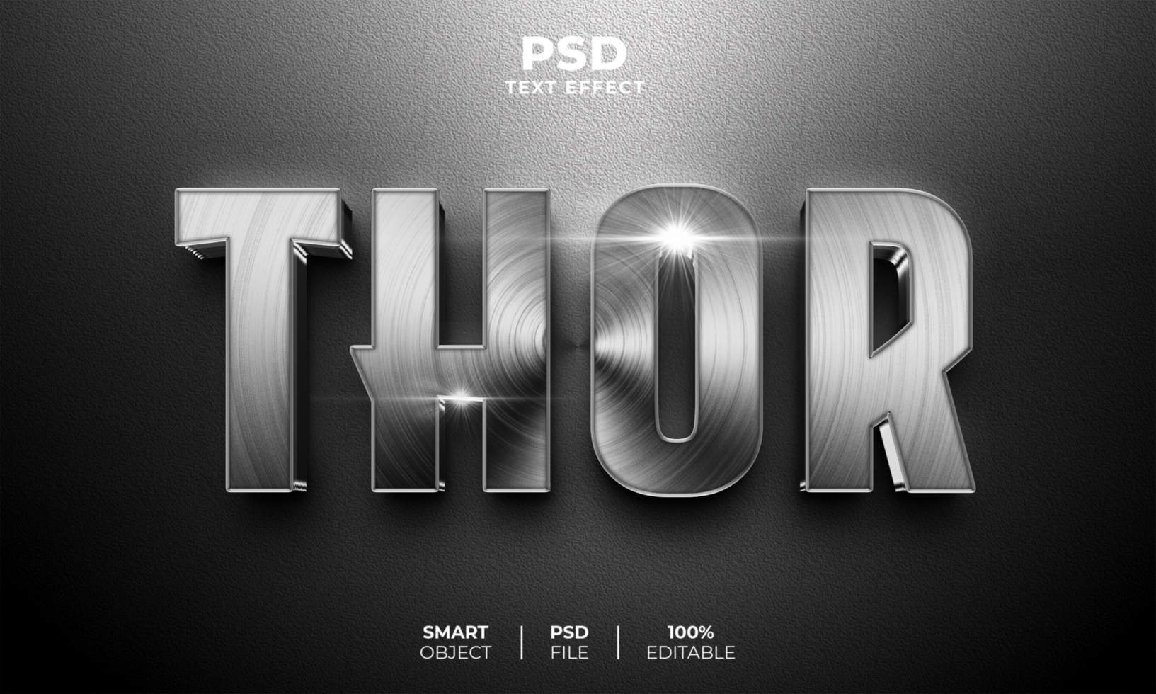 thor 3d bewerkbare tekst effect psd