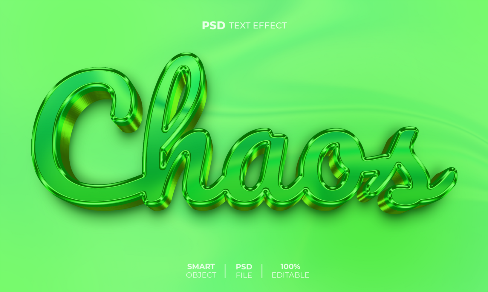 Chaos 3D editable text effect psd