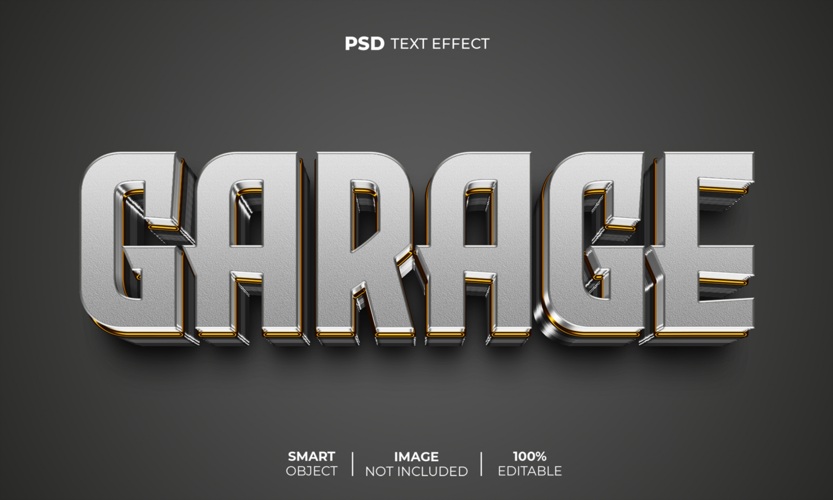 garage 3d bewerkbare tekst effect psd