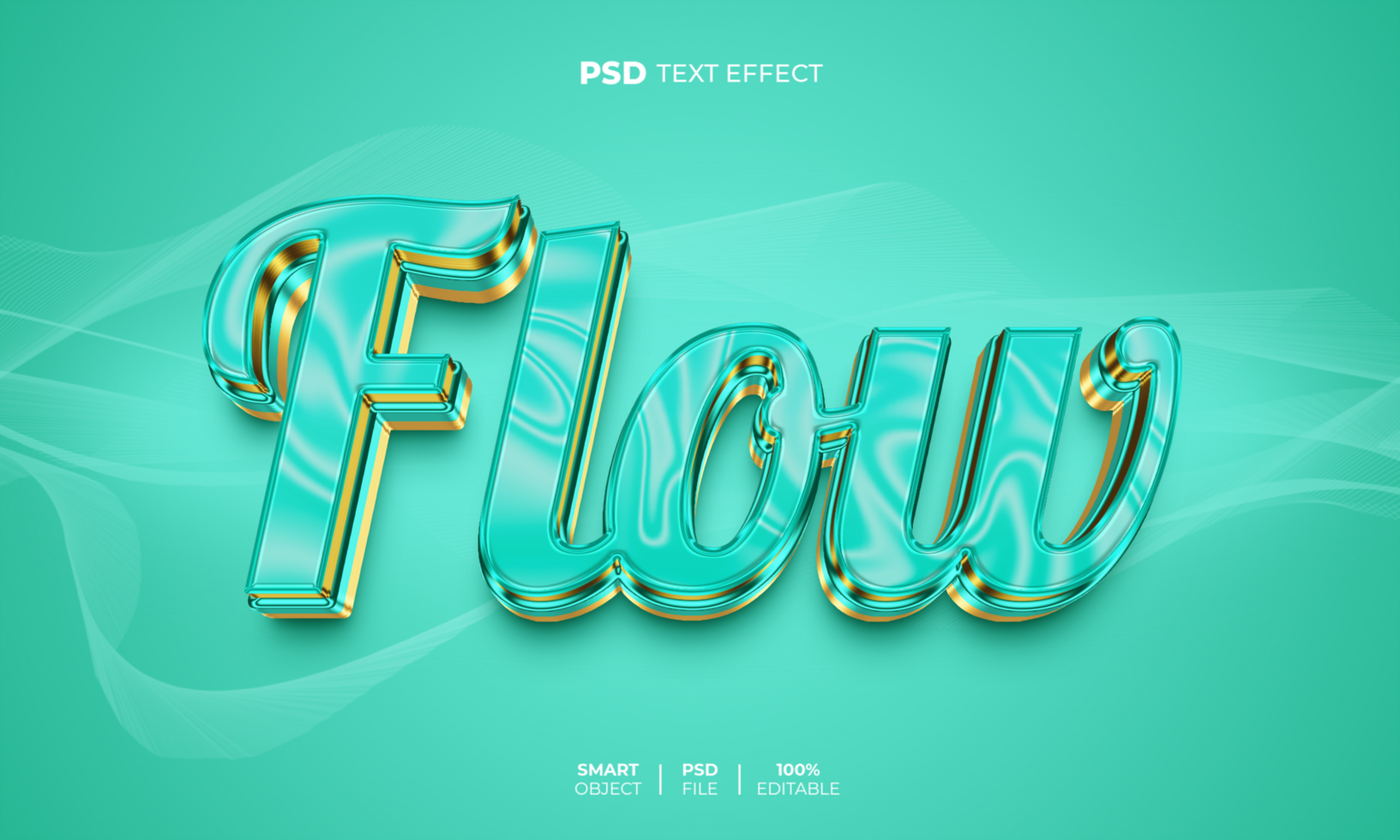 Flow 3D editable text effect psd