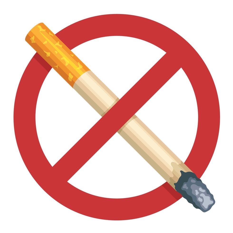 No de fumar signo. advertencia pictograma de de fumar prohibición, cigarrillo con fumar y tóxico vapores, plano prohibición y de fumar adiccion iconos vector aislado conjunto