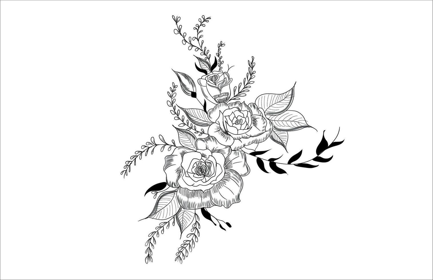 New Flower Line Art vector