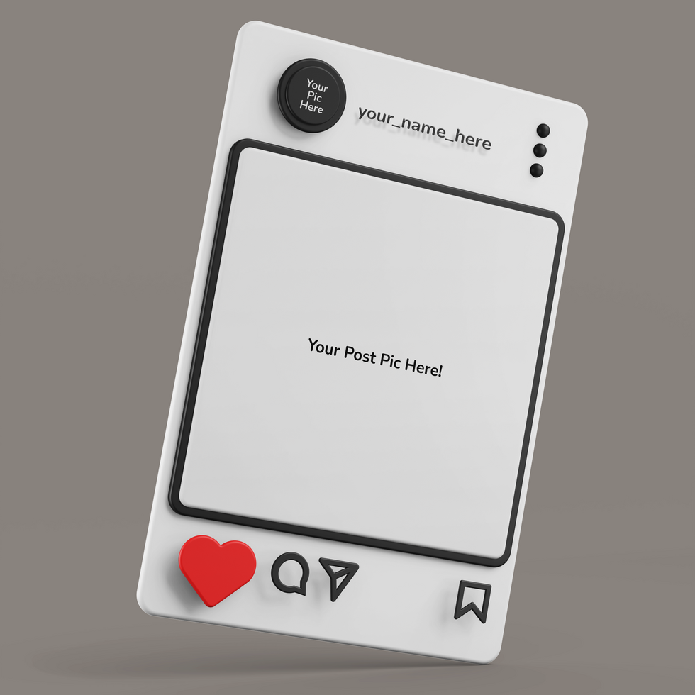 3d creative editable mockup of social media frame post interface template psd