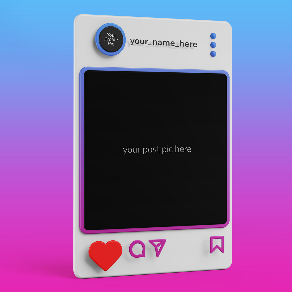 3d creative editable mockup of social media frame post interface template psd