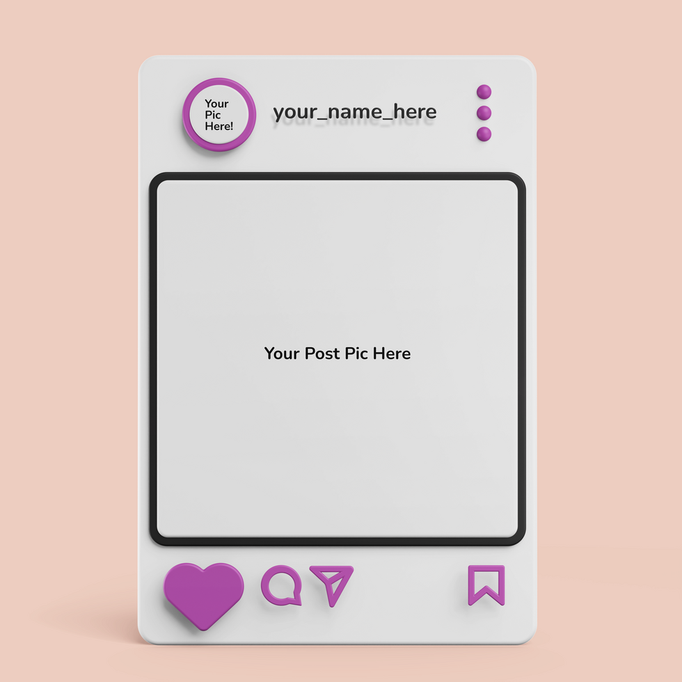 3d creative editable mockup of social media frame post interface template psd