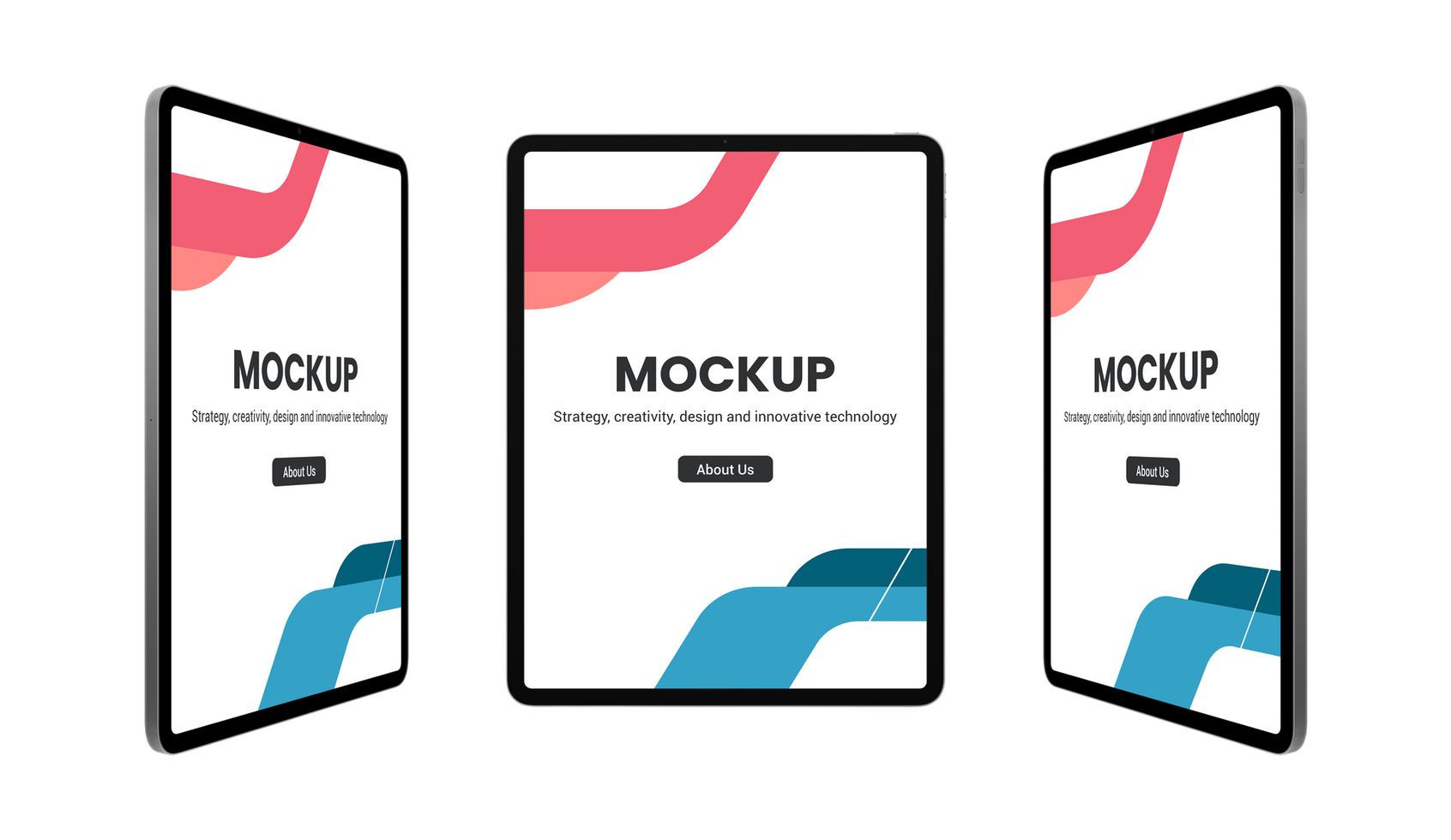 Modern tablet with isolated screen and background for customizable mockups psd