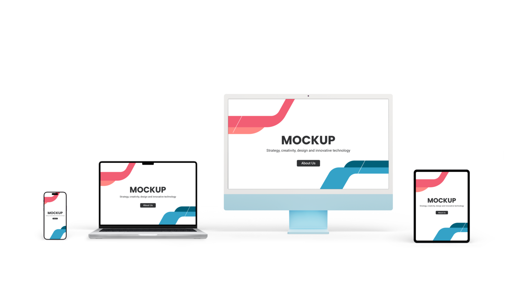Modern devices with varied screen resolutions mockup psd