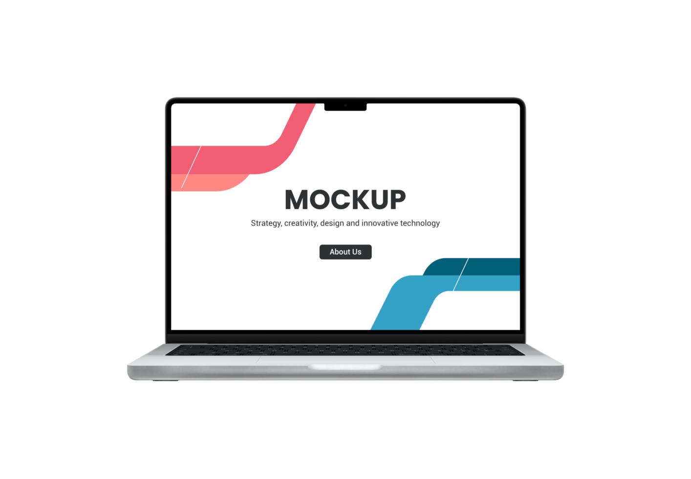 Modern laptop with a notch display mockup psd