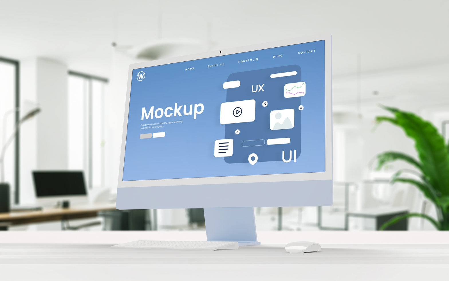 Computer display UI design layout mockup psd