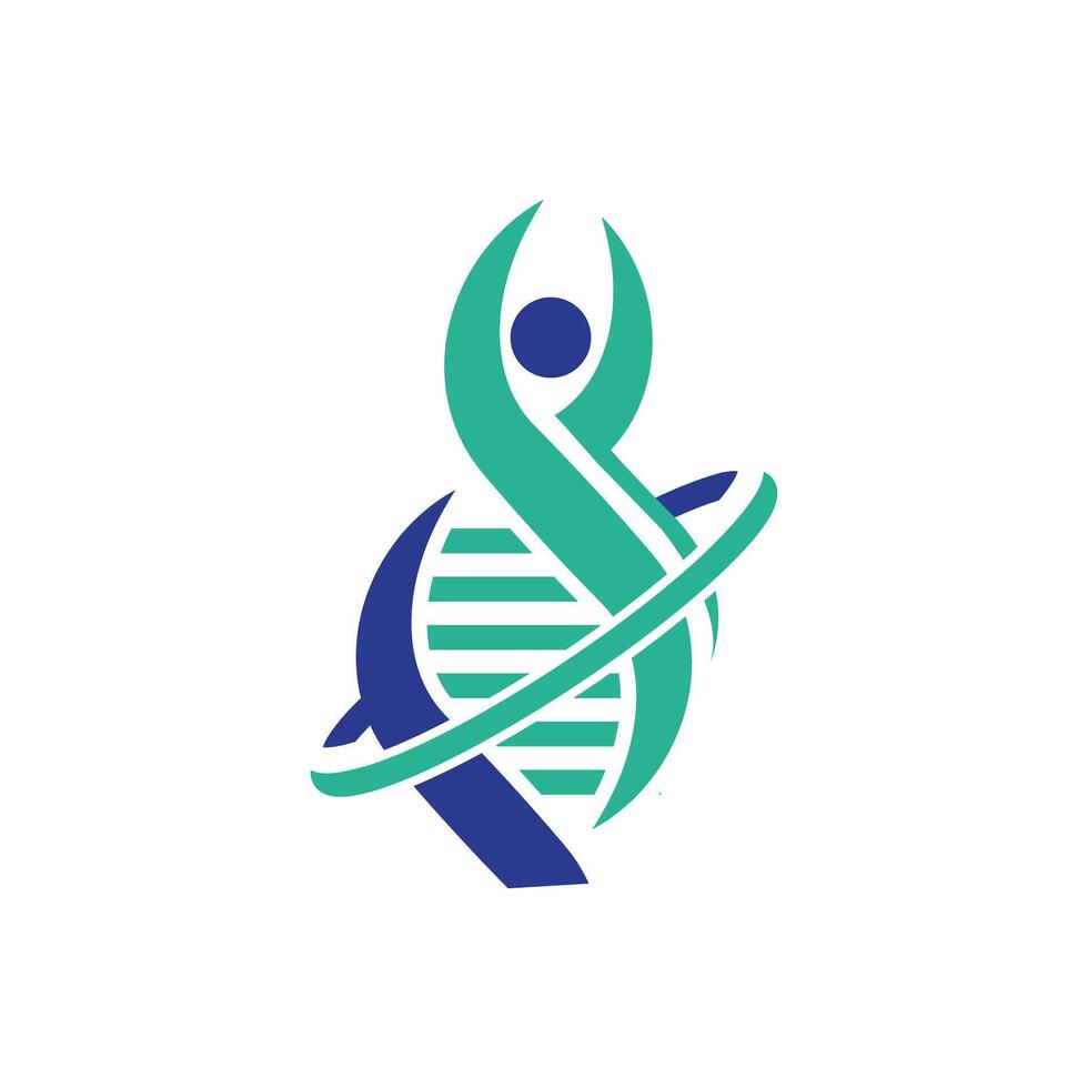 DNA chromosome double helix logo vector