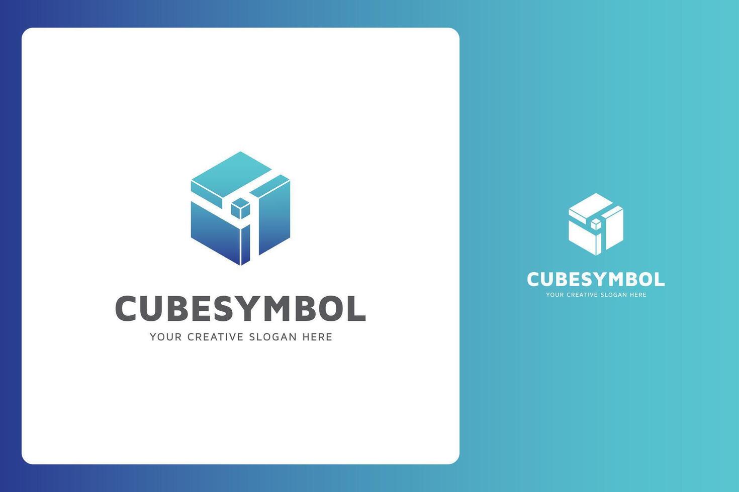 cubo símbolo logo diseño modelo vector