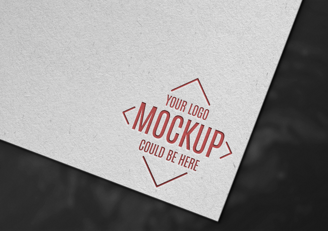 Engraved logo on paper mockup- realistic mockup, paper mockup, mockup template. psd