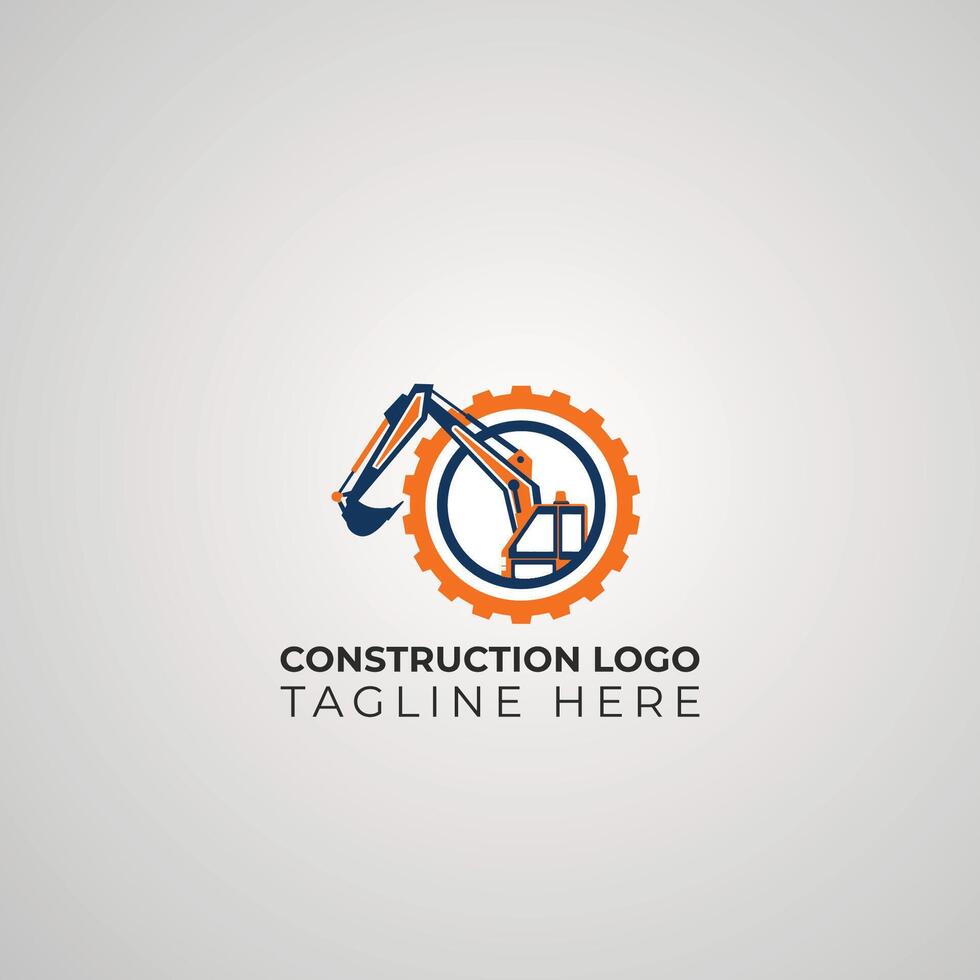 Flat design construction company logo vector
