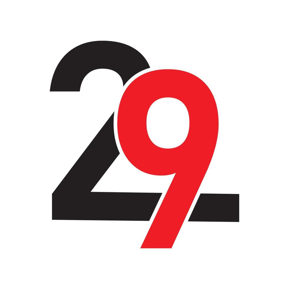 Unique 29 number logo design service vector