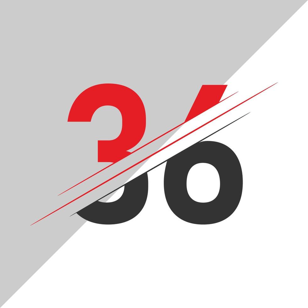 Simple 36 number logo design service vector