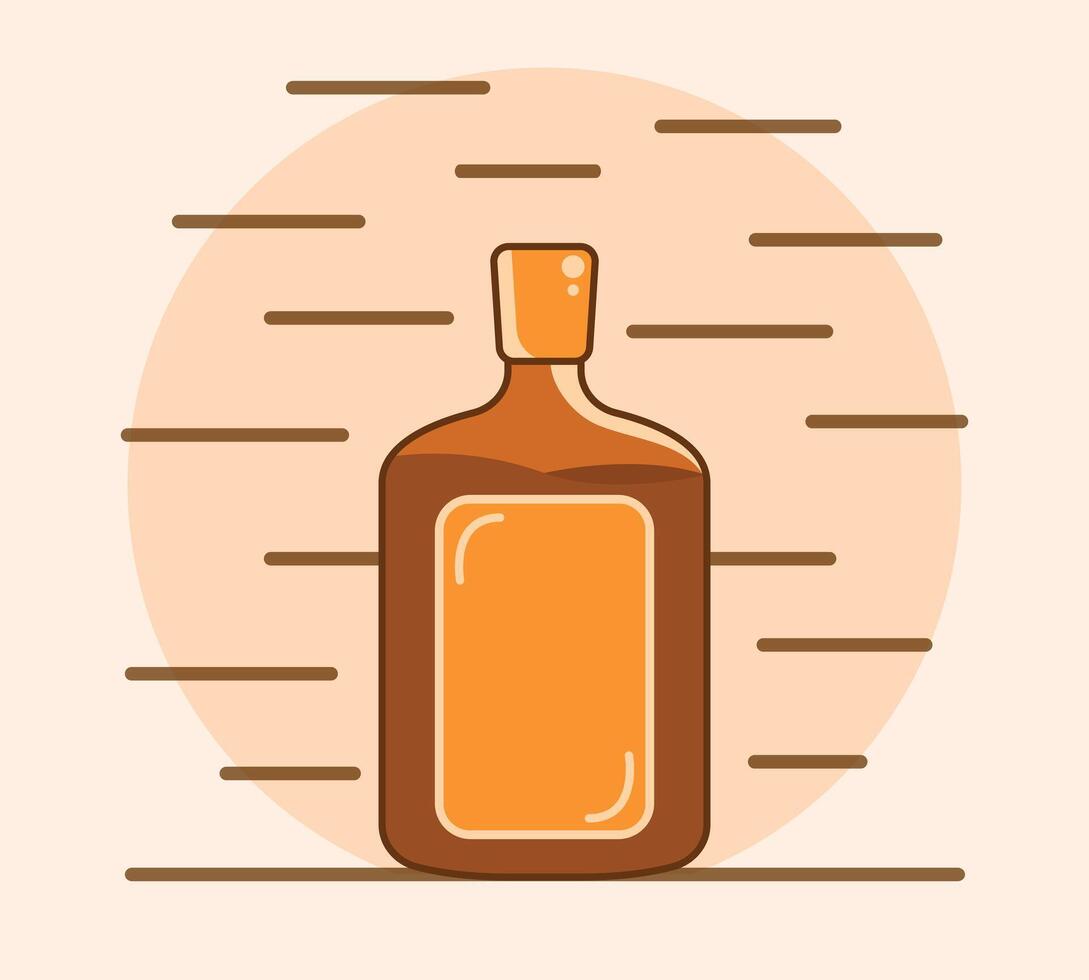 drink bottle vector, illustration of a cute brown drink bottle. vector