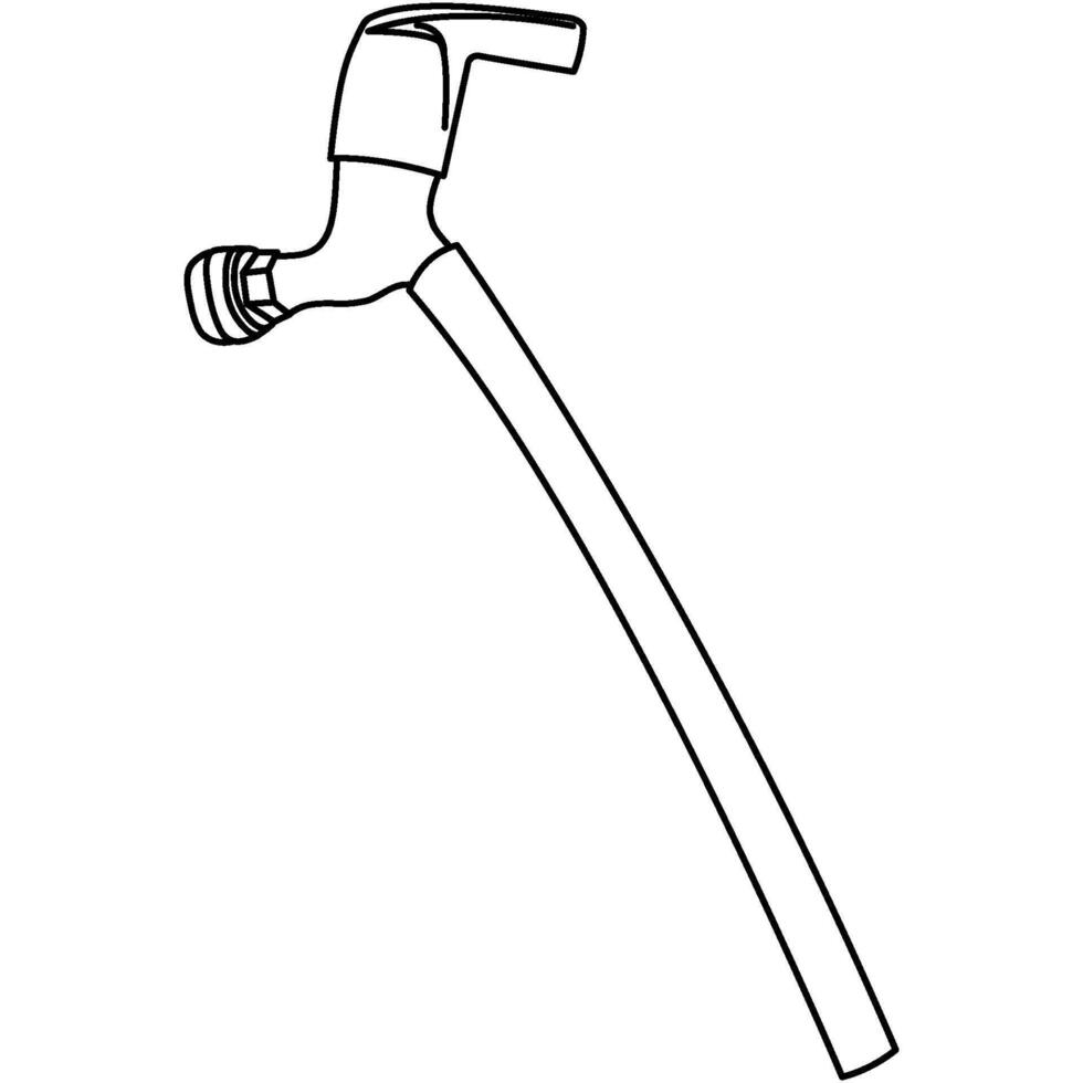 Outline rubber pipe hose line art illustration. vector
