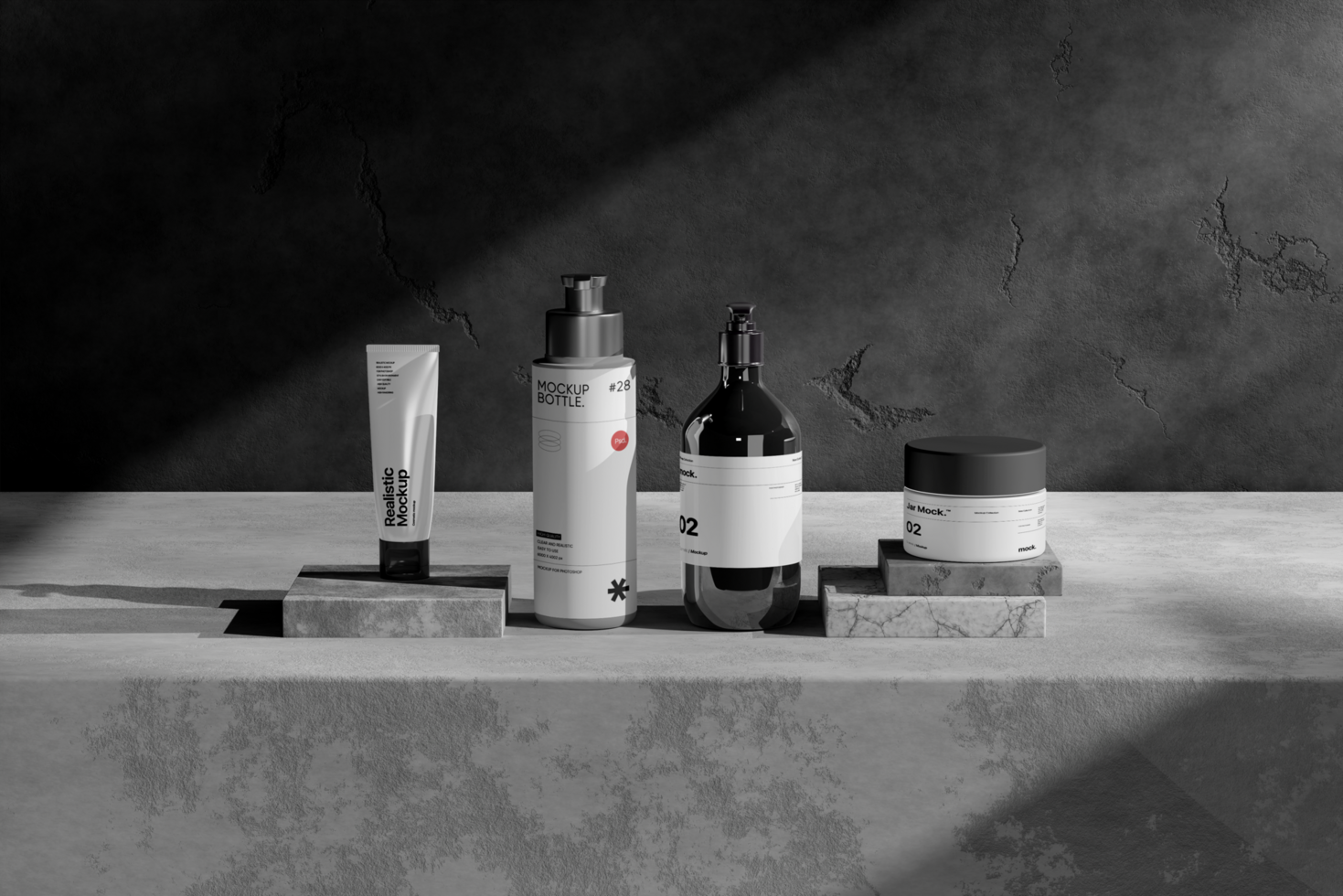 Cosmetic Mockup with Realistic Shadow for Cosmetic Product psd