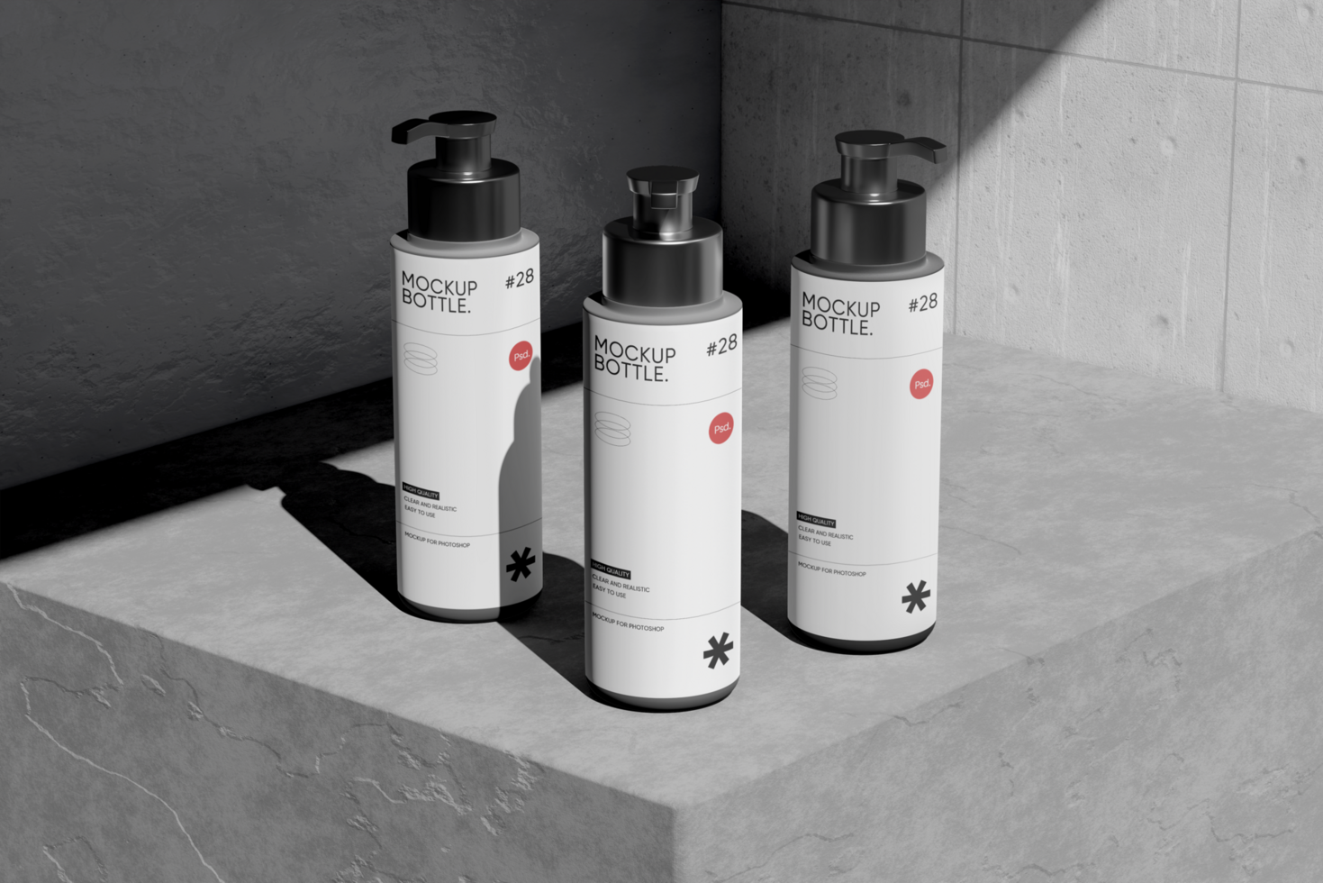 Bottle pump spray with realistic and natural shadow psd