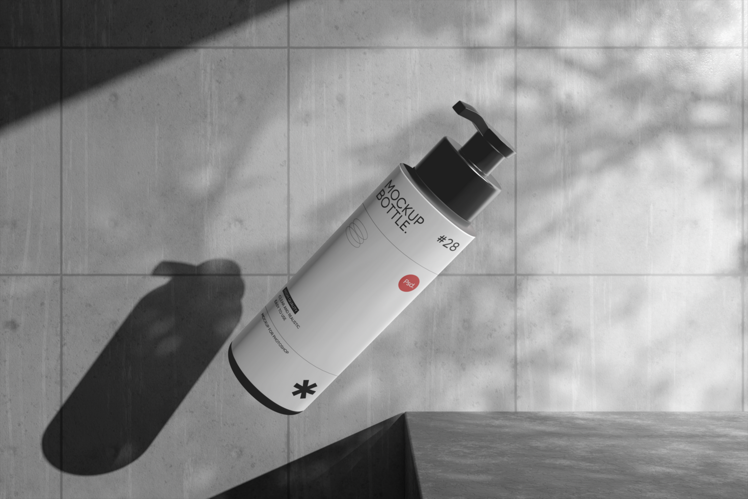 Spray bottle mockup design psd
