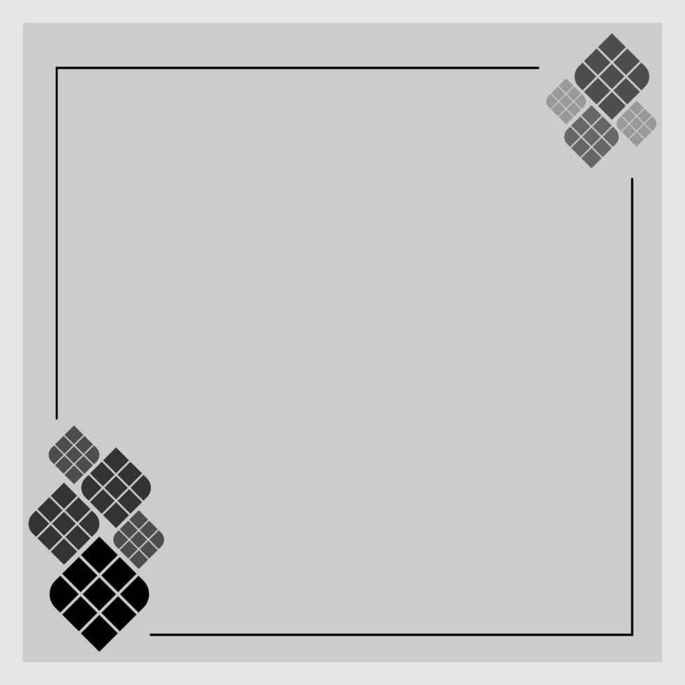 Simple Geometric Ketupat Frame vector