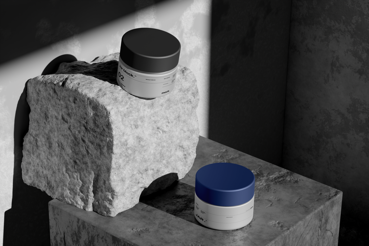 Jar Mockup for Cosmetic Mockup Design With Realistic Scene psd